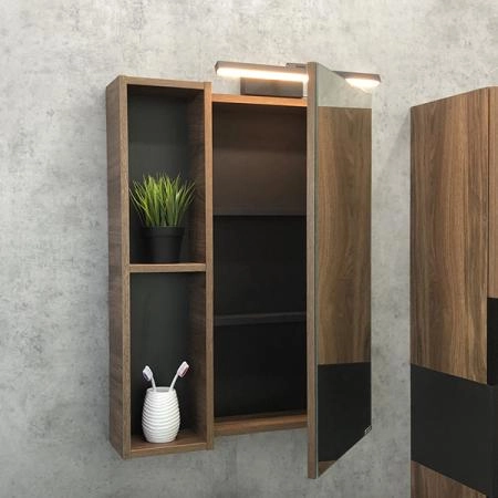Зеркало-шкаф Comforty Штутгарт-60 00004151036 Дуб тёмно-коричневый