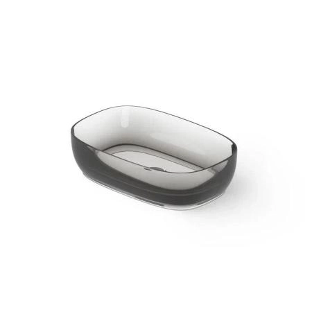 Dea Design Washbasins Раковина 55х36х14см., накладная, без отв., Glasstech, прозрачная смола, цвет: Smoky Black R4