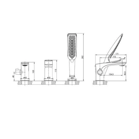 Смеситель Lemark Allegro LM5945CW на борт ванны, встраиваемый