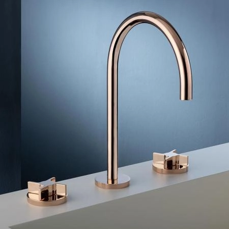Gattoni GAS Смеситель для раковины, на 3 отв., в комплекте с донным клапаном, цвет: Oro rossa