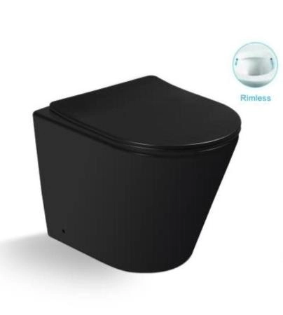 Унитаз напольный SantiLine SL-5020MB, безободковый  сиденье микролифт