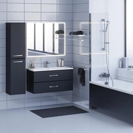 Тумба под раковину для ванной Uperwood Foster 100 см, подвесная, черная