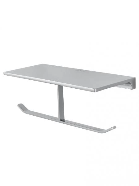 Двойной держатель для туалетной бумаги с полкой WONZON & WOGHAND ECLIPSE, Хром (WW-9156)