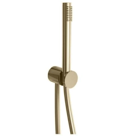 Fantini AF/21 Душевой набор: вывод воды на 1/2”, шланг 150 см, ручная лейка FIT, держатель для лейки, цвет: Matt British Gold PVD