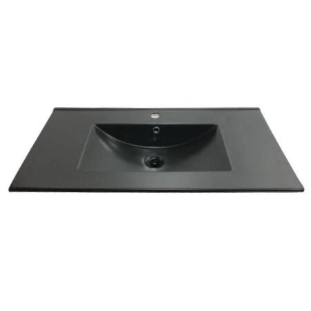 Тумба с черной раковиной Comforty Франкфурт-90 дуб шоколадно-коричневый