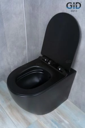 Унитаз Gid TRS-269BM 56 см приставной безободковый микролифт черный матовый