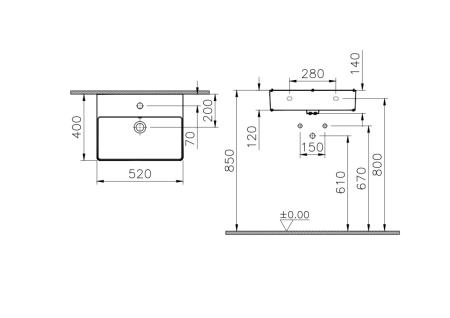 Раковина VitrA M20 8313B003-0001 52 x 40 см белая санитарный фарфор