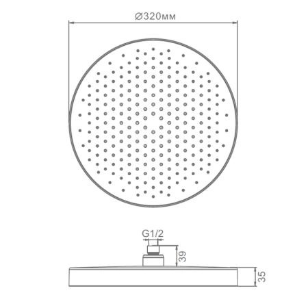 Верхний душ RAGLO R452.09, хром