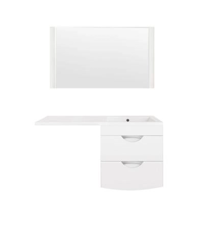 Тумба под раковину Style Line Elfante Жасмин 2 60 (2 ящ.), белая, PLUS, подвесная