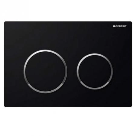 115.085.KM.1 Geberit Omega 20 Кнопка смывная для инсталляции, цвет черный/глянцевый хром/черный