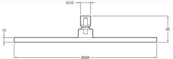 Верхний круглый плоский душ Jacob Delafon katalyst E13691-CP диаметр 35,5 см