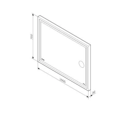 Зеркало AM.PM GEM 100 см Led-подсветка, часами и косметическим зеркалом, M91AMOX1003WG