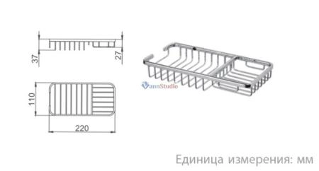 F337 Полка с мыльницей Frap метал хром