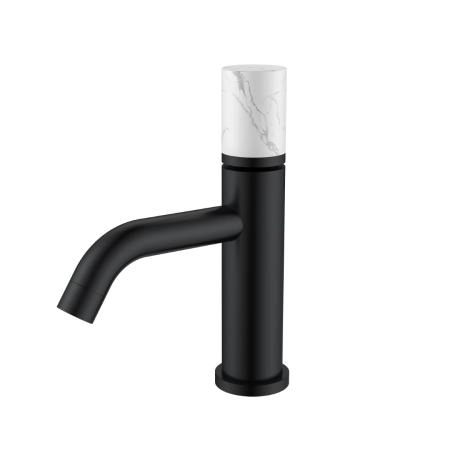 Смеситель STICK Boheme для умыв. низ. BLACK MRAMOR WHITE_Комплект 121-B-MR-W