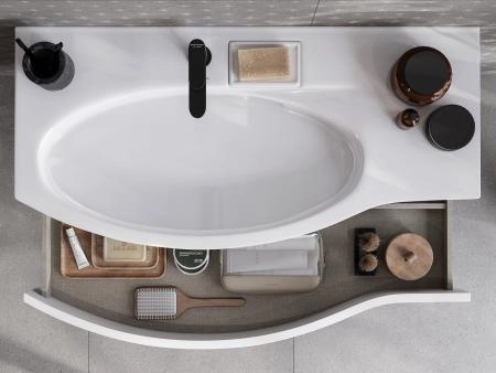 Раковина Kerama Marazzi RIVA РИВА RV.wb.100Lh мебельная левая с крепежом 100, белая глянцевая