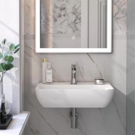 Раковина Kerama Marazzi PLAZA ПЛАЗА PLR.wb.55.02 подвесная 55, белая глянцевая