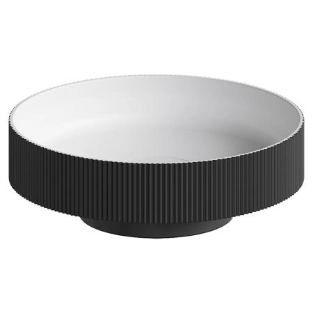 Раковина накладная Boheme рифленая SOLE Corian 400*130 ANTRACIT 801-R-A