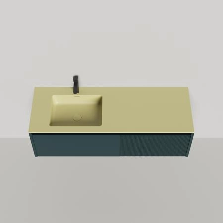 Salini Domino Тумба с раковиной, 140х50х40см., из S-Stone в сборе, крепеж; сифон; фасад: эмаль Ral6004, столешница: Ral1000