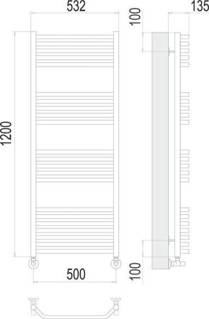 Полотенцесушитель Terminus Виктория П22 500х1200 водяной