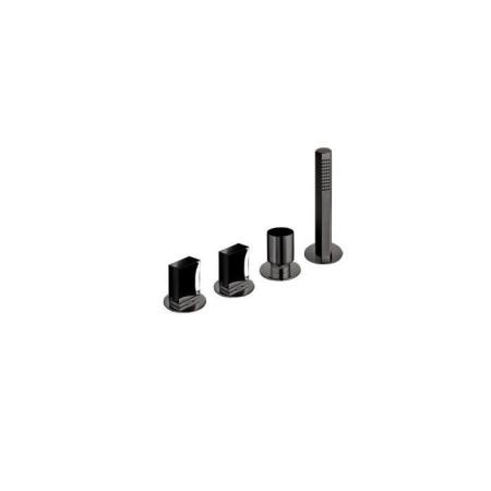 Fantini Venezia Смеситель для ванны, набортный, 4 отв., без излива, цвет: Matt Gun Metal PVD