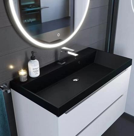 Раковина кварцевая Uperwood Classic Quartz 100 см, черная матовая, космос