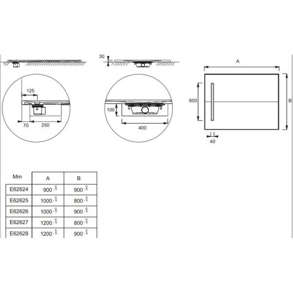 Поддон для душа Jacob Delafon SURFACE E62625-SS2 100x80 см белый гипс