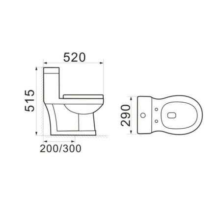 Унитаз SantiLine SL-5015 напольный, моноблок (детский, сиденье микролифт)
