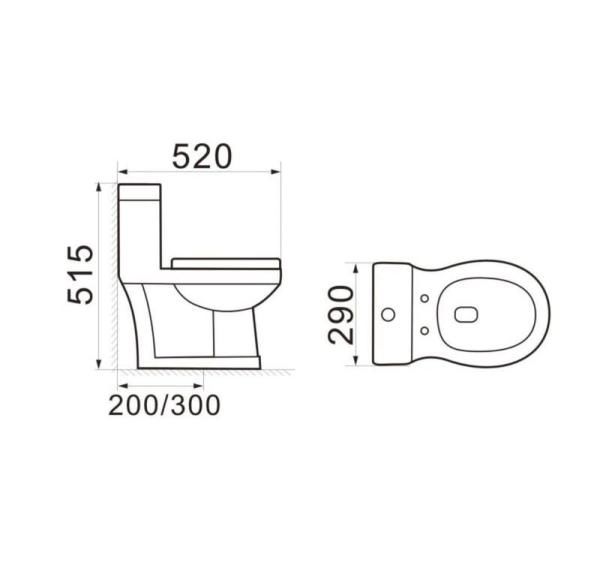 Унитаз SantiLine SL-5015 напольный, моноблок (детский, сиденье микролифт)
