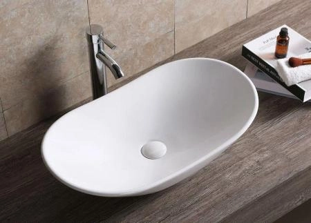 Раковина Cerutti SPA CR7031B накладная, белая, овал 640х360х140