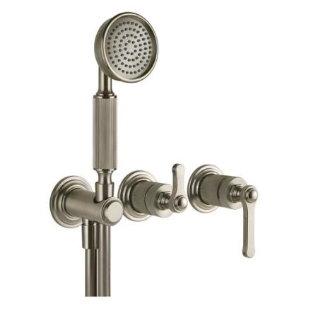 Gessi Venti20 Смеситель встраиваемый, однорычажный, с перекл. на 2 положения, с ручным душем и шлангом 150см., вн часть, цвет: Finox Brushed Nickel
