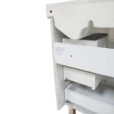 Тумба с раковиной Comforty Никосия-60Н дуб белый