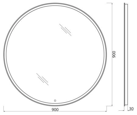 Зеркало Belbagno SPC-RNG-700-LED-TCH Led подсветка, сенсор 700x30