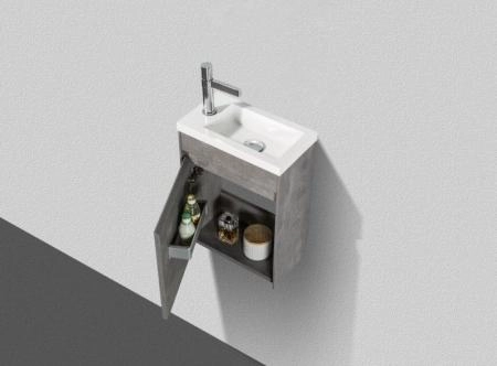 Тумба под раковину Belbagno PIETRA MINI Stucco Cemento Левостороннее подвесная PIETRA MINI-400-1A-SO-SCM-L