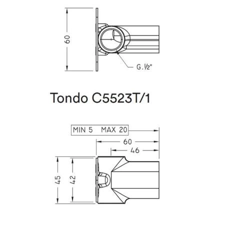 Nicolazzi Unico Встроенная часть для настенного смесителя Tondo 5523T