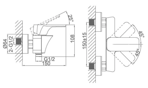 Смеситель для душа D&K Berlin Kunste (DA1433113)