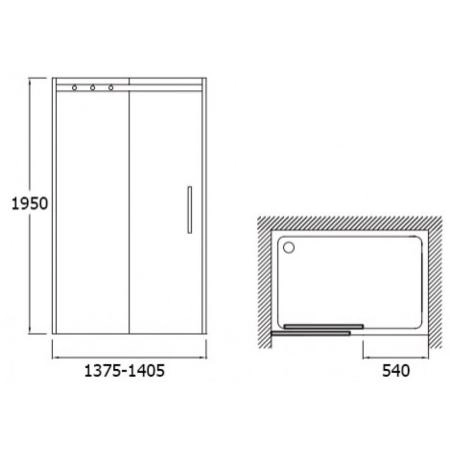 Душевая дверь Jacob Delafon CONTRA E22C140-GA 140 см