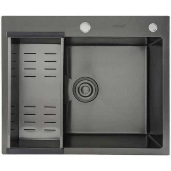 Кухонная мойка Gappo GS6050-6 600x500x215mm 0.8мм с коландером Черный