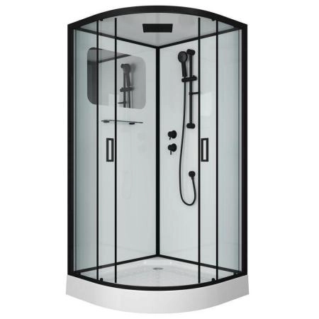 Душевая кабина Niagara Premium NG-6902-01 BLACK (1000х1000х2100) низкий поддон (16 см) стекло ТОНИРОВАННОЕ