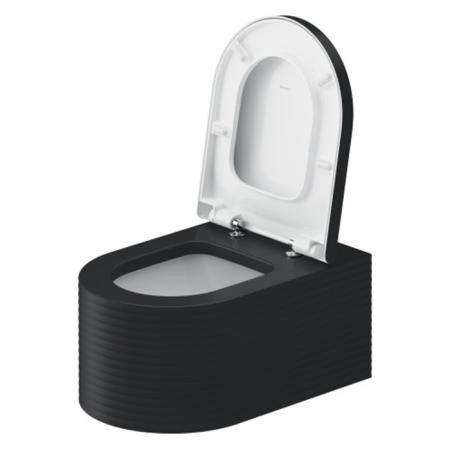 Duravit Millio Унитаз подвесной, 37х57см.,  декор "Grooves", крепление в компл., цвет: темно-серый матовый