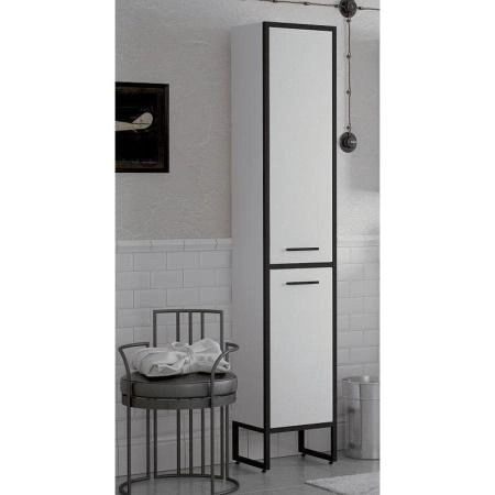 Шкаф-пенал Corozo Айрон 35, черный/белый