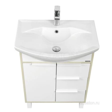 Тумба под раковину Aquaton Рико 1A213301RIB90 65 с ящиком,белый,ясень фабрик
