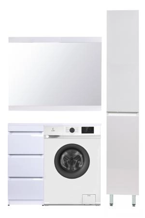 Тумба напольная Style Line Даллас 100 (3 ящ.) Люкс белая, PLUS