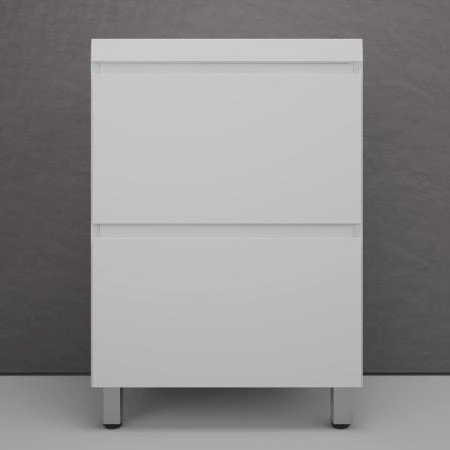 Тумба напольная Style Line Манхэттен 60 ЭМАЛЬ под ASTI 60 2 ящика PLUS белый матовый