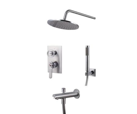 Душевая система Bronze de Luxe 1760'S LOFT матовый хром (6630CC) встраиваемый хром