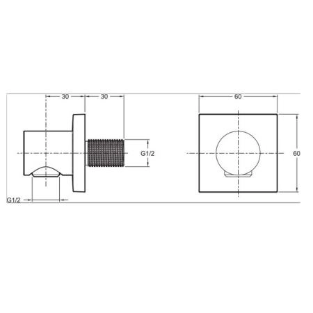Шланговое подсоединение Jacob Delafon MODULO E8467-CP хром