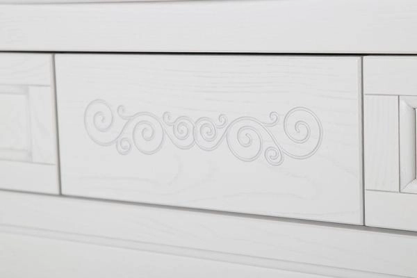 Тумба под раковину ASB-Woodline Модерн 105 Белый Патина Серебро