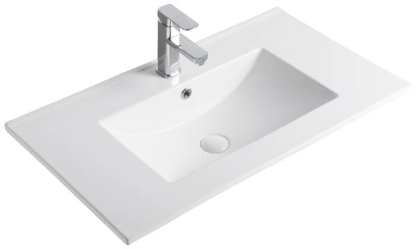 Раковина Gid 9080e 81x47 встраиваемая сверху белая