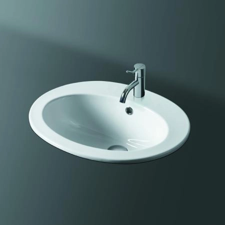 SIMAS Lavabi d'arredo Раковина встраиваемая 53.5x45см с 1 отверстием и двумя намеченными DESMO, цвет белый