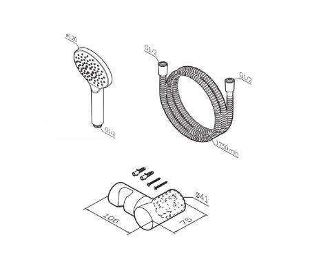 Душевой комплект AM.PM Like F0118000 хром