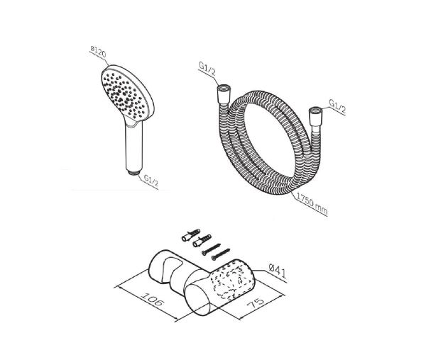 Душевой комплект AM.PM Like F0118000 хром